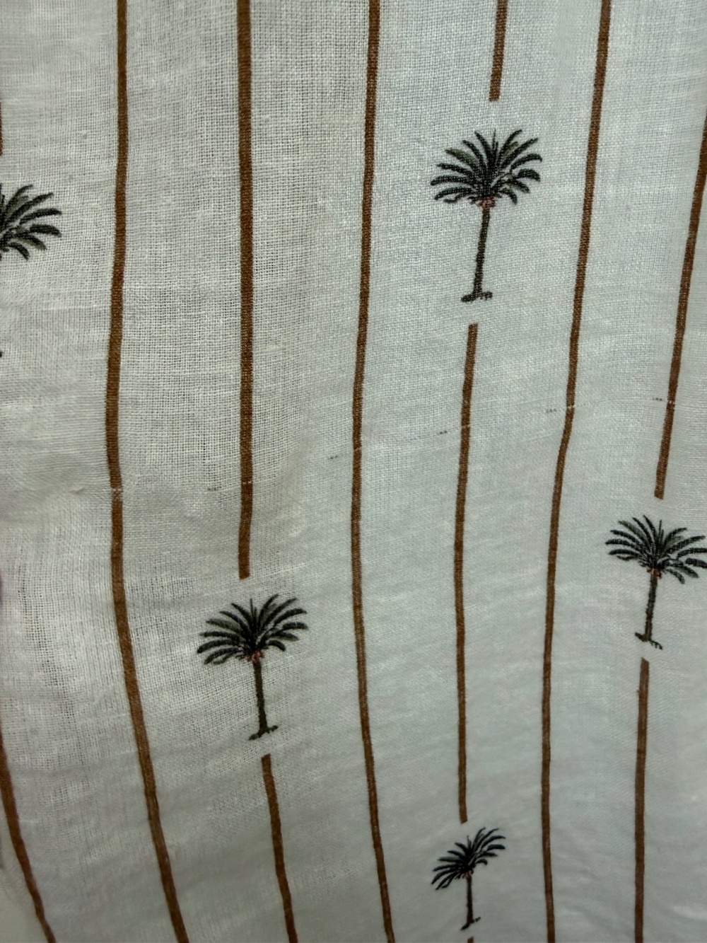RAILS Charli Linen Blend Long Sleeve Button Front Shirt Ivory Stripe Palms Sz XS - Picture 16 of 16